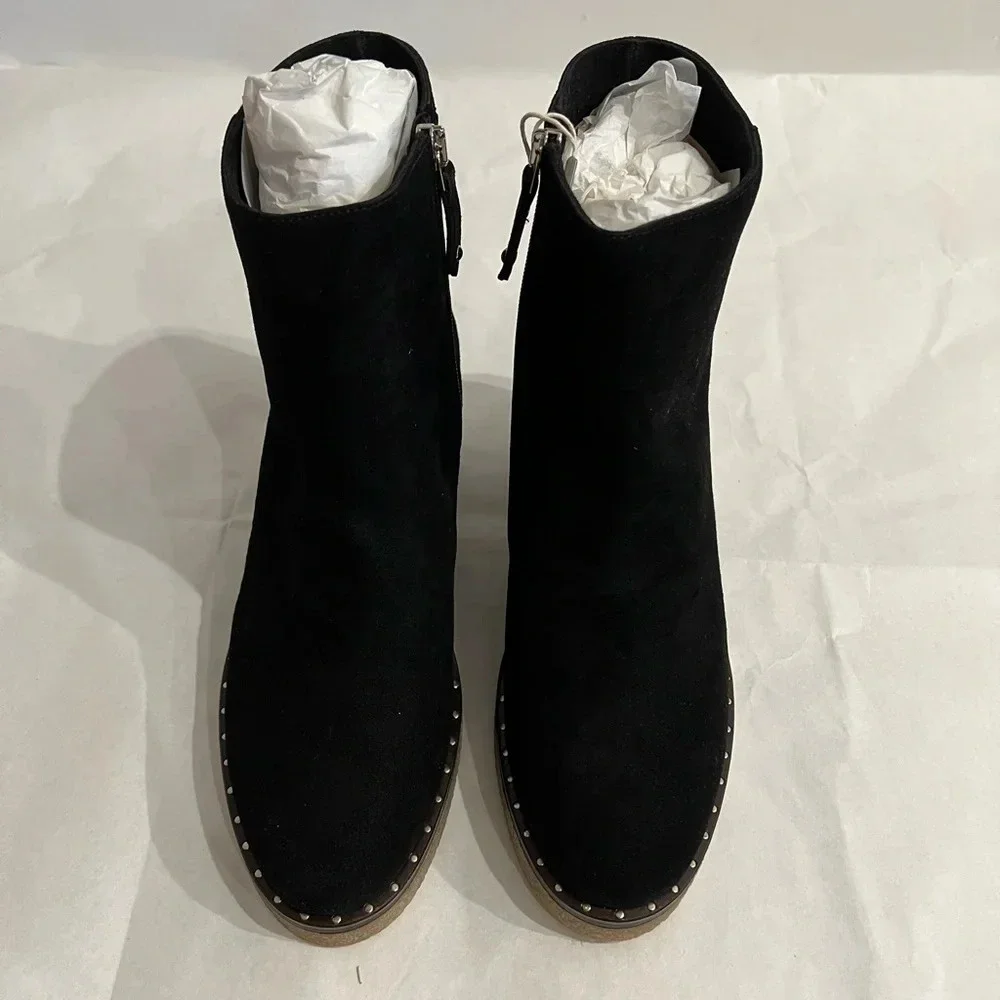 BRUGLIA Milano Ankle Boots EU 39 US 9 Black Comfort Suede NWB